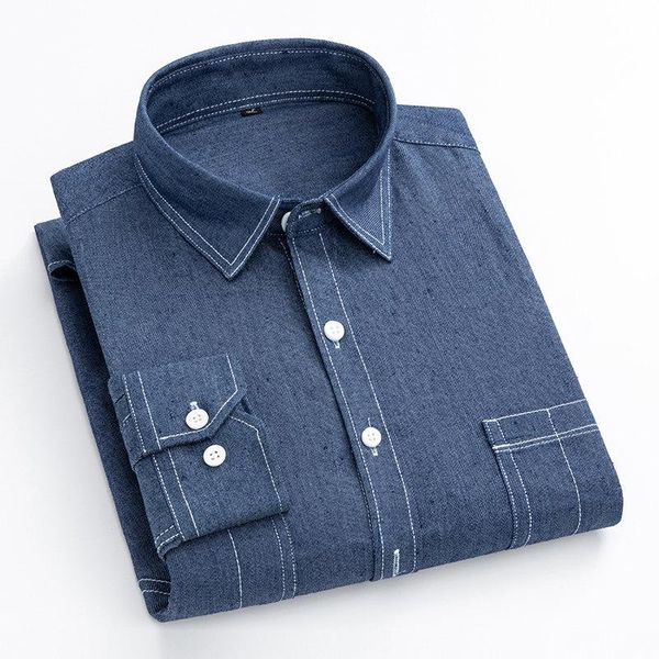 men's casual shirts 2021 spring business denim shirt fashion brand long sleeve solid color double pocket clothes, White;black
men's casual shirts 2021 spring business denim shirt fashion brand long sleeve solid color double pocket clothes, White;black
