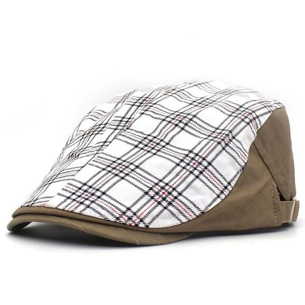 spring summer plaid newsboy caps men cotton flat peaked cap women painter beret hats 16, Blue;gray
spring summer plaid newsboy caps men cotton flat peaked cap women painter beret hats 16, Blue;gray