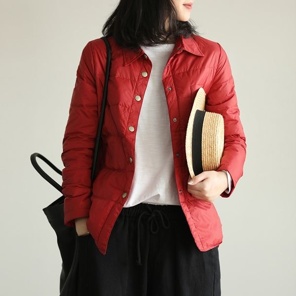 autumn winter coat women turn down collar ultra light 90% white duck down jacket single breasted windproof slim short parka y201026, Black
autumn winter coat women turn down collar ultra light 90% white duck down jacket single breasted windproof slim short parka y201026, Black