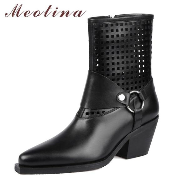 meotina rivet real leather high heel ankle boots women shoes pointed toe thick heels zip cutouts short boots lady autumn black
meotina rivet real leather high heel ankle boots women shoes pointed toe thick heels zip cutouts short boots lady autumn black