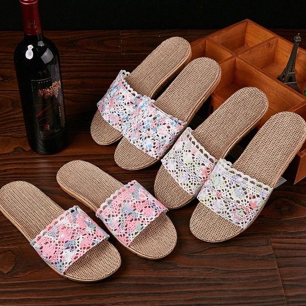 summer natural flax slippers women hollow lace design sandals comfortable non-slip ladies home casual flat indoor shoes #dt44, Black
summer natural flax slippers women hollow lace design sandals comfortable non-slip ladies home casual flat indoor shoes #dt44, Black