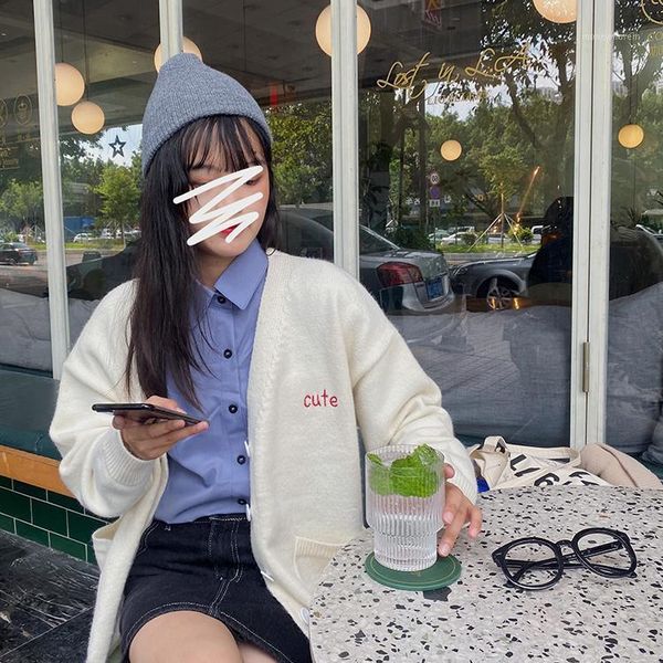 new autumn clothes preppy style women sweater cute embroidery cardigan female casual v-neck cashmere sweaters mujer1, White
new autumn clothes preppy style women sweater cute embroidery cardigan female casual v-neck cashmere sweaters mujer1, White