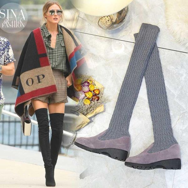 boots women over-the-knee autumn winter ladies stretch fabric keep warm non-slip shoes wedges platform women's boots1, Black
boots women over-the-knee autumn winter ladies stretch fabric keep warm non-slip shoes wedges platform women's boots1, Black