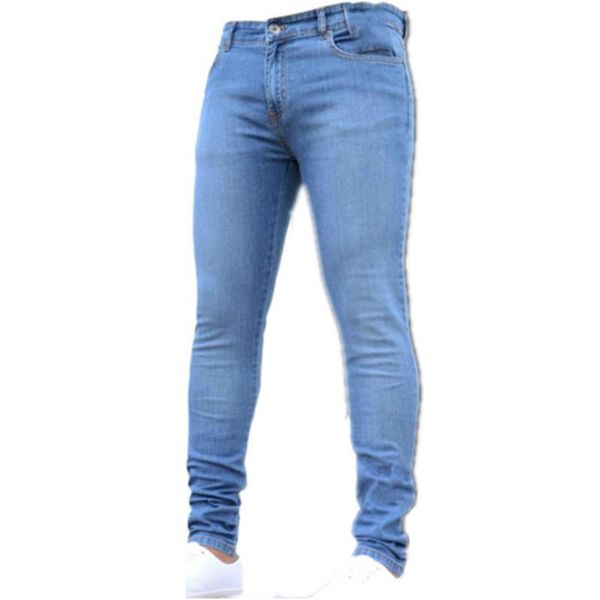 men's jeans casual trousers long slim handsome denim men solid color fashion pencil pants, Blue
men's jeans casual trousers long slim handsome denim men solid color fashion pencil pants, Blue