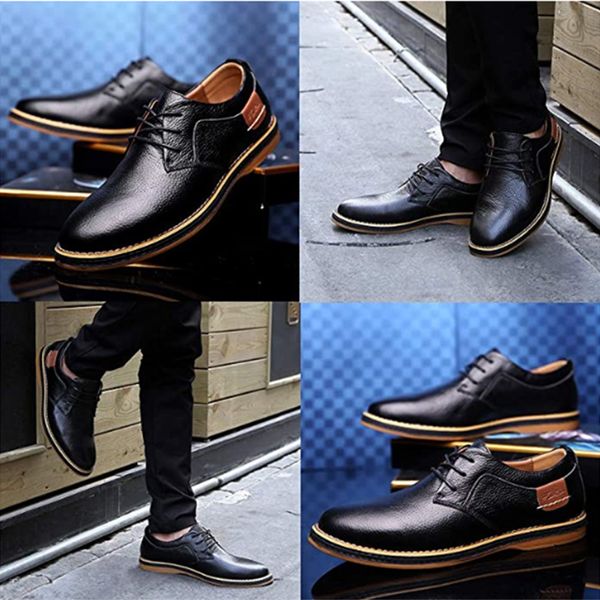 new men dress leather soft lightness non-slip waterproof casual wear-resistant shoes 201102, Black
new men dress leather soft lightness non-slip waterproof casual wear-resistant shoes 201102, Black