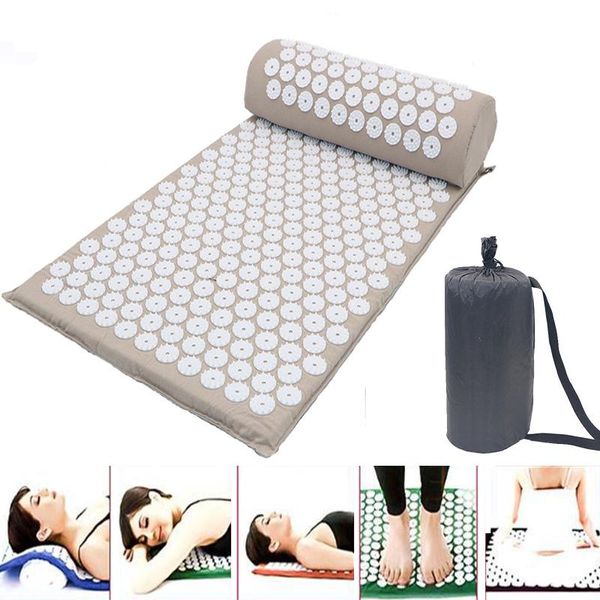 yoga mat massager cushion with pillow set acupressure relieve stress back body pain spike mat acupuncture massage bag
yoga mat massager cushion with pillow set acupressure relieve stress back body pain spike mat acupuncture massage bag
