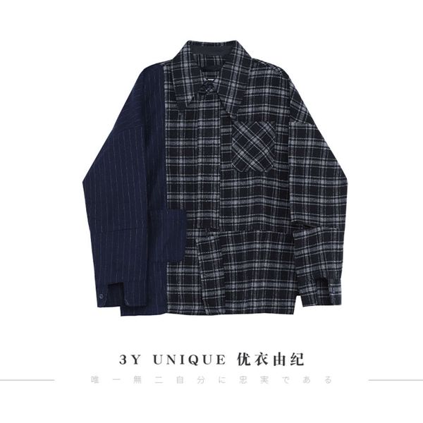 chaozhou street personality deconstruction splicing zipper guochao plaid loose coat shirt, White
chaozhou street personality deconstruction splicing zipper guochao plaid loose coat shirt, White