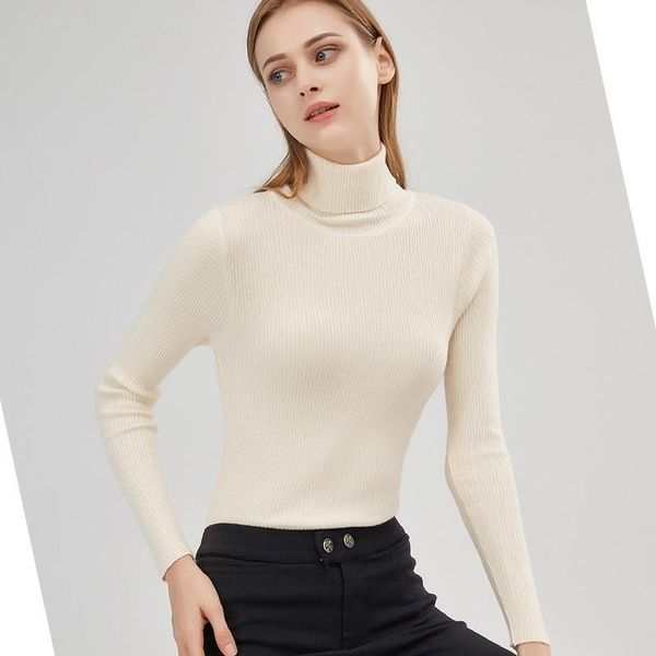 2021 autumn winter women pullovers sweater knitted elasticity casual jumper fashion slim turtleneck warm female sweaters, White;black
2021 autumn winter women pullovers sweater knitted elasticity casual jumper fashion slim turtleneck warm female sweaters, White;black