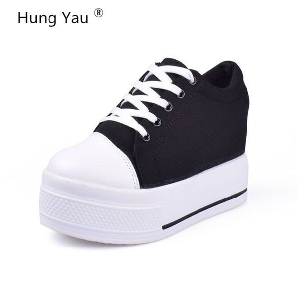 hung yau wedges canvas shoes woman platform vulcanized shoes hidden heel height increasing casual shoes female chaussure femme y200801, Black
hung yau wedges canvas shoes woman platform vulcanized shoes hidden heel height increasing casual shoes female chaussure femme y200801, Black