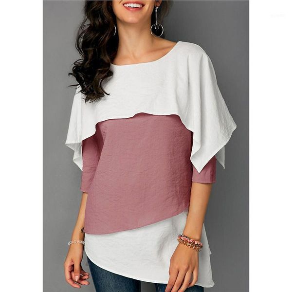 fashion 3/4 sleeve ruffles patchwork shirts summer casual loose casual office ladies work wear women blouses sj248v1, White
fashion 3/4 sleeve ruffles patchwork shirts summer casual loose casual office ladies work wear women blouses sj248v1, White