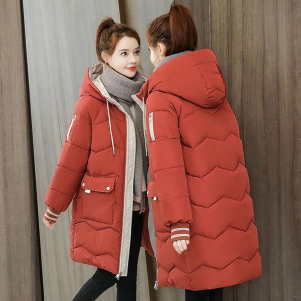 ladies mid-length padded korean style loose padded winter loose bread jacket, Black
ladies mid-length padded korean style loose padded winter loose bread jacket, Black