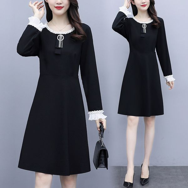 black womens plus size dressed spring long skinny casual sleeve party by line skater clothes fro woman snjh, Black;gray
black womens plus size dressed spring long skinny casual sleeve party by line skater clothes fro woman snjh, Black;gray