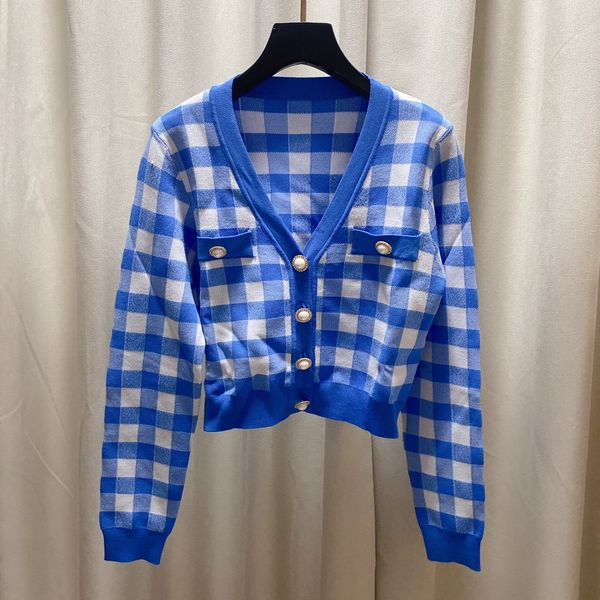 202 2022 runway autumn brand same style sweater long sleeve v neck blue pink womens clothes womens qian, White;black
202 2022 runway autumn brand same style sweater long sleeve v neck blue pink womens clothes womens qian, White;black