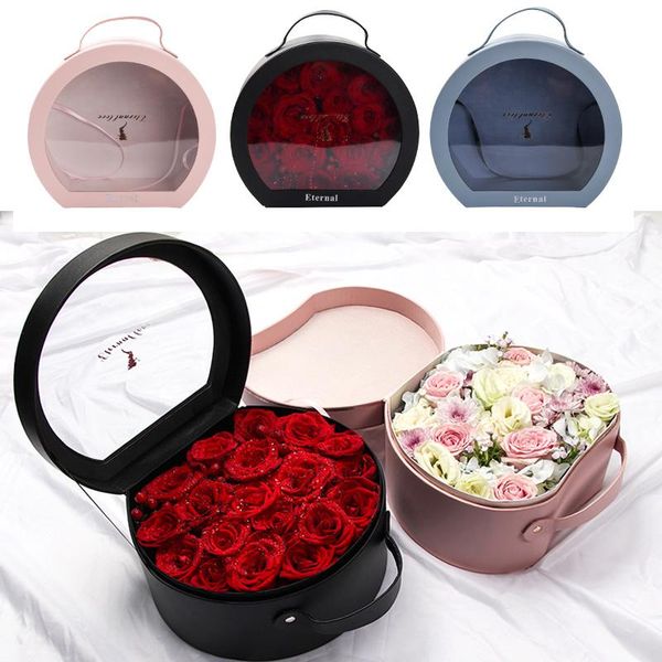 gift wrap transparent leather flower boxes hug bucket bouquet florist packing box valentine's day rose wedding party decoration 
gift wrap transparent leather flower boxes hug bucket bouquet florist packing box valentine's day rose wedding party decoration