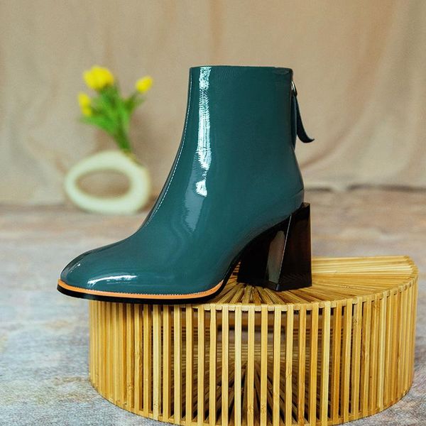 boots ins women ankle natural leather upper 22-26cm cow patent european and american fashion back zipper womens shoes, Black
boots ins women ankle natural leather upper 22-26cm cow patent european and american fashion back zipper womens shoes, Black