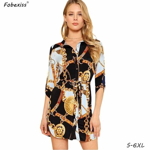 white chain print shirt dress women summer plus size 6xl mini short dresses single breasted streetwear belt women`s shirt dress t200117, White;black
white chain print shirt dress women summer plus size 6xl mini short dresses single breasted streetwear belt women`s shirt dress t200117, White;black
