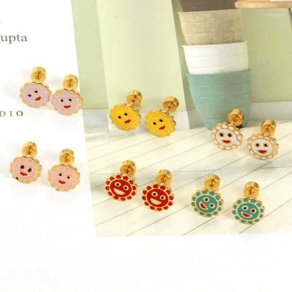 stud stainless steel lovely asymmetric bee sun flower oil earrings for women girl korean style gifts1, Golden;silver
stud stainless steel lovely asymmetric bee sun flower oil earrings for women girl korean style gifts1, Golden;silver