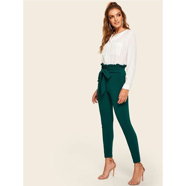 fashion summer women's european and american solid color wood ear belts ladies trousers slim feet pants, Black;white
fashion summer women's european and american solid color wood ear belts ladies trousers slim feet pants, Black;white