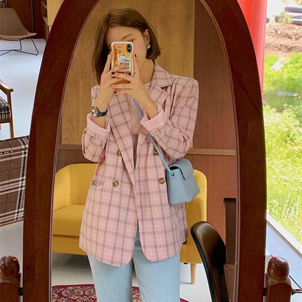 hzirip suit collar vintage plaid blazer double breasted jackets 2020 new autumn suit coat long sleeve women blazers 1, White;black
hzirip suit collar vintage plaid blazer double breasted jackets 2020 new autumn suit coat long sleeve women blazers 1, White;black