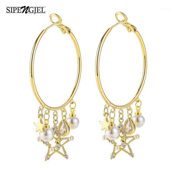 new fashion cubic zirocn big hoop earrings personality pearl and small star drop earrings for women girls vintage jewelry1, Golden;silver
new fashion cubic zirocn big hoop earrings personality pearl and small star drop earrings for women girls vintage jewelry1, Golden;silver