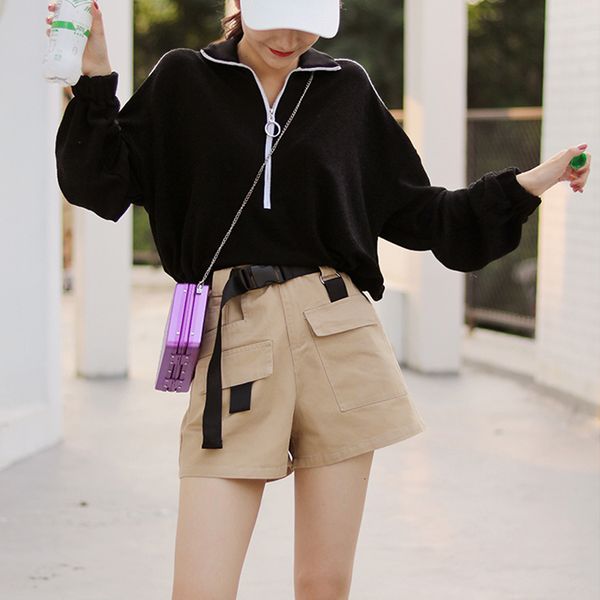 will 2021 new women see cargo belt ladies solid streetwear high loose women's joggers shorts lower pocket 7v26, White;black
will 2021 new women see cargo belt ladies solid streetwear high loose women's joggers shorts lower pocket 7v26, White;black