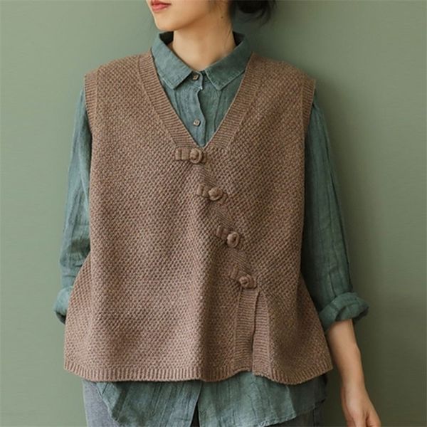 johnature retro plate buckle v-neck irregular knitted vest autumn new casual loose comfortable all-match women fashion vest 201031, Black;white
johnature retro plate buckle v-neck irregular knitted vest autumn new casual loose comfortable all-match women fashion vest 201031, Black;white