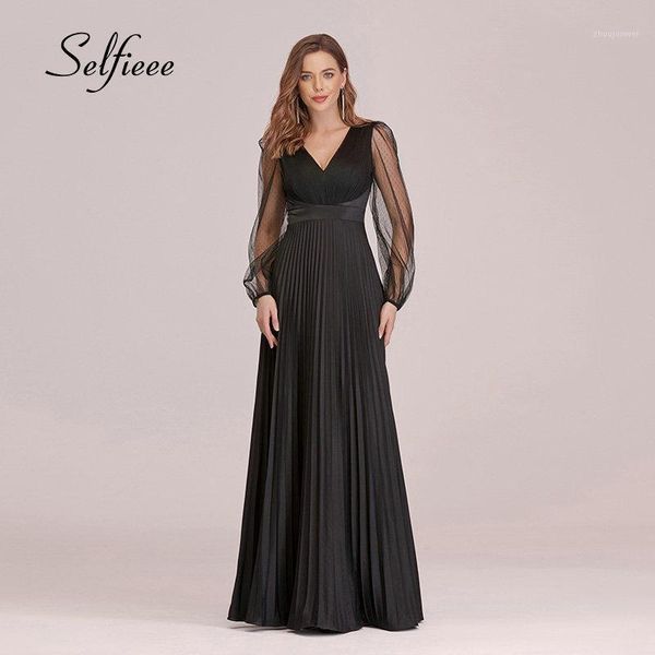long sleeve black dresses for women 2021 v-neck a-line floor length maxi pleated evening night party ropa de mujer vrouw jurk1, Black;gray
long sleeve black dresses for women 2021 v-neck a-line floor length maxi pleated evening night party ropa de mujer vrouw jurk1, Black;gray
