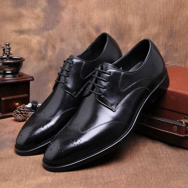 leather shoes business formal wear leather shoes men zapatos de hombre fashionable wedding cowhide oxfords chaussure homme, Black
leather shoes business formal wear leather shoes men zapatos de hombre fashionable wedding cowhide oxfords chaussure homme, Black