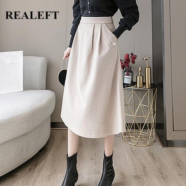 skirts realeft 2021 autumn winter woolen skirt pockets fashionable office ladies high waist slim solid color elegant midi female, Black
skirts realeft 2021 autumn winter woolen skirt pockets fashionable office ladies high waist slim solid color elegant midi female, Black