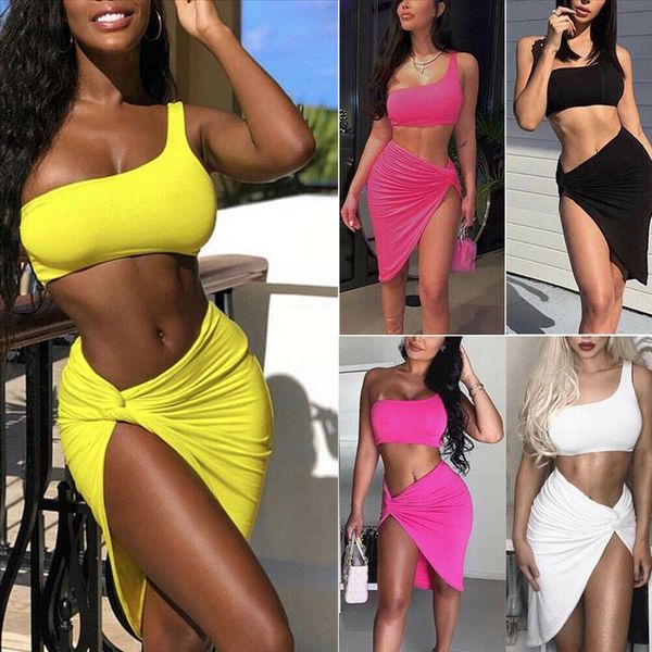 2pcs set women one shoulder sleeveless bra crop short skirt bodycon evening party boho set, Gray
2pcs set women one shoulder sleeveless bra crop short skirt bodycon evening party boho set, Gray