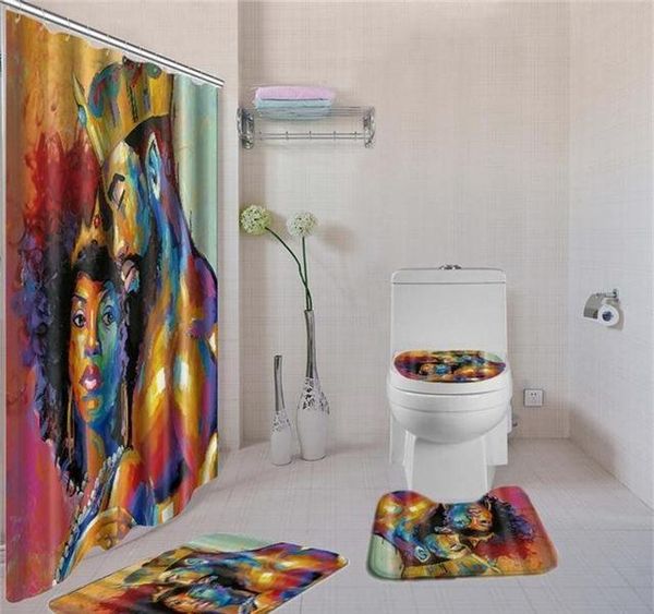 4 pcs/set toilet pad cover bath rug mat fabric shower curtain set for bathroom african american woman shower curtain härligt sohfk
4 pcs/set toilet pad cover bath rug mat fabric shower curtain set for bathroom african american woman shower curtain härligt sohfk