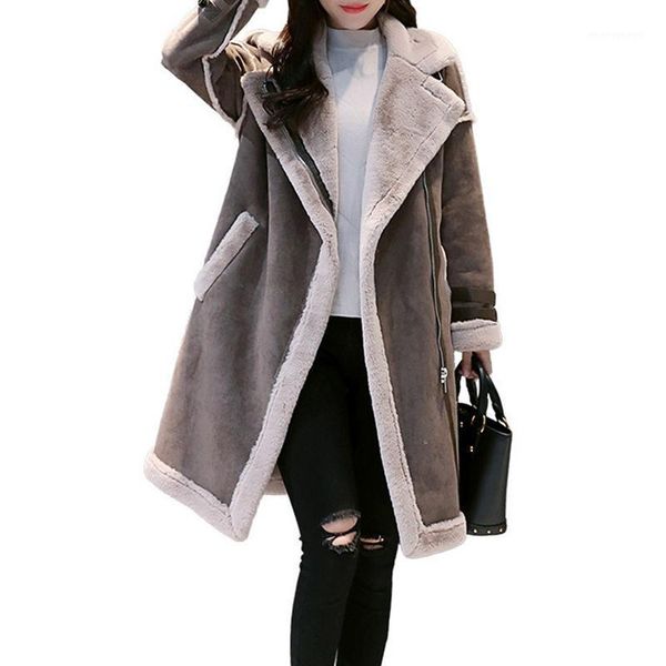 women's wool & blends cashmere fur coat korean lamb pockets turn-down collar zipper casual long female winter thick cotton clothing1, Black
women's wool & blends cashmere fur coat korean lamb pockets turn-down collar zipper casual long female winter thick cotton clothing1, Black