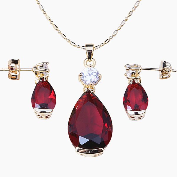 red crystal gold colour earring /pendant /necklace jewelry sets for women fashion jewelry party gift bag t022, Silver
red crystal gold colour earring /pendant /necklace jewelry sets for women fashion jewelry party gift bag t022, Silver