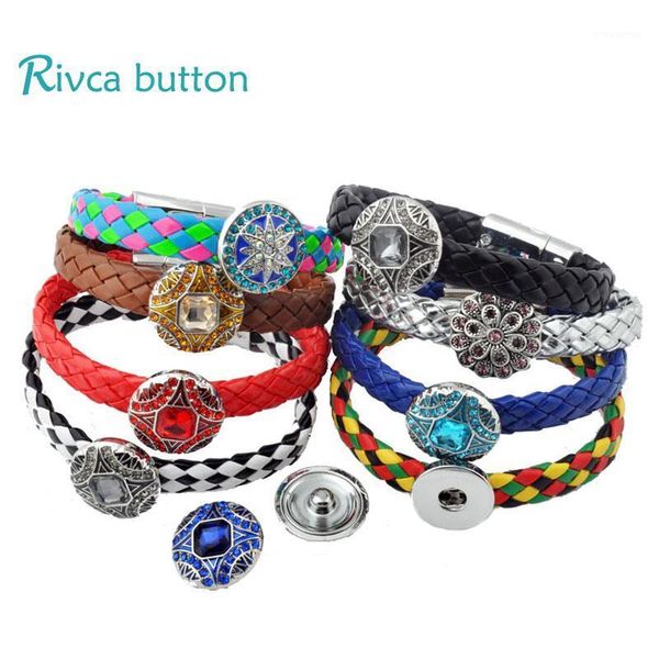 p01070 rivca jewelry fashion magnetic style snap button bracelets & bangles trend leather bracelet for women 18mm snap jewelry1, Golden;silver
p01070 rivca jewelry fashion magnetic style snap button bracelets & bangles trend leather bracelet for women 18mm snap jewelry1, Golden;silver