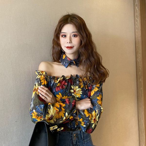 spring women's new fashion floral blouse layered ruffled floral pattern puff sleeve off-shoulder shirt + bow tie, White
spring women's new fashion floral blouse layered ruffled floral pattern puff sleeve off-shoulder shirt + bow tie, White