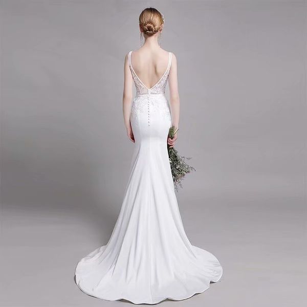 2021 new as a bride dressed novia robe decorate v mermaid lace simplicity modern l04q, Blue;red
2021 new as a bride dressed novia robe decorate v mermaid lace simplicity modern l04q, Blue;red