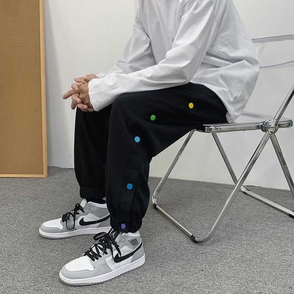 2021 spring men's casual youth korean harlan small foot fashion sports pants, Black
2021 spring men's casual youth korean harlan small foot fashion sports pants, Black