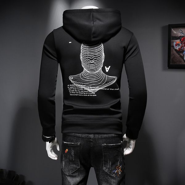 2019 autumn new hooded sweater men's korean version of the trend of fashion letters printed slim men's shirt, Black
2019 autumn new hooded sweater men's korean version of the trend of fashion letters printed slim men's shirt, Black