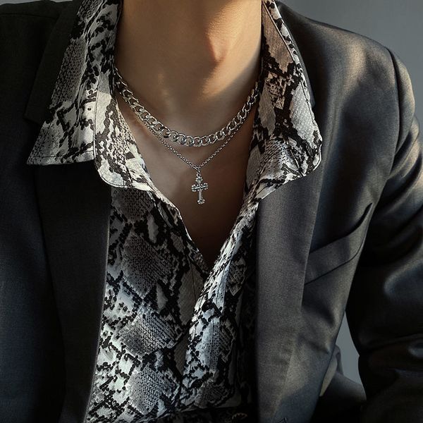 european and american retro cross cuban chain necklace men and women tide ins dark wind hip-hop clavicle chain couple accessories, Silver
european and american retro cross cuban chain necklace men and women tide ins dark wind hip-hop clavicle chain couple accessories, Silver