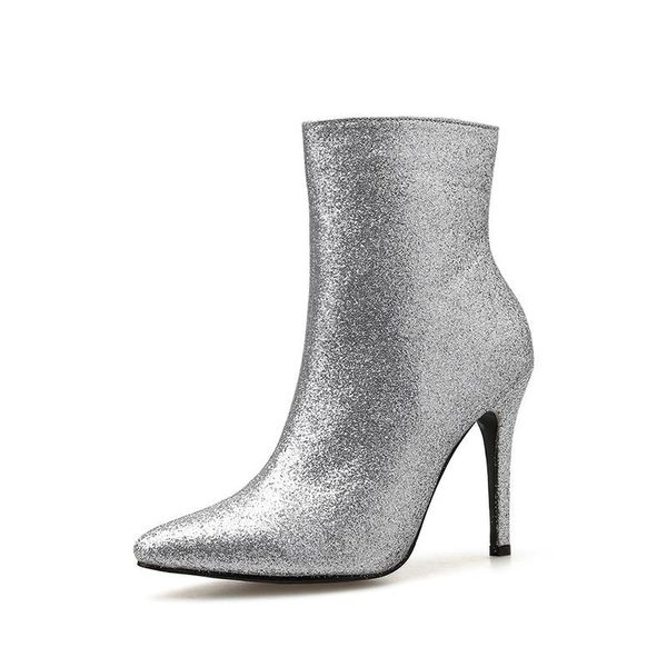 mhyons 2020 foreign trade new women's shoes europe and america nightclub silver booties pointed stiletto heels were thin, Black
mhyons 2020 foreign trade new women's shoes europe and america nightclub silver booties pointed stiletto heels were thin, Black