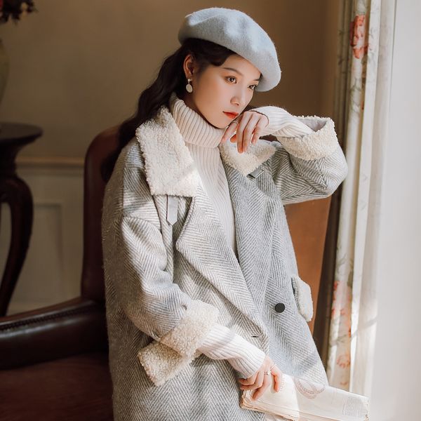 2020 winter temperament hundred stitched imitation lamb hair suit collar double-row button-down long wool coat female tide, Tan;black
2020 winter temperament hundred stitched imitation lamb hair suit collar double-row button-down long wool coat female tide, Tan;black