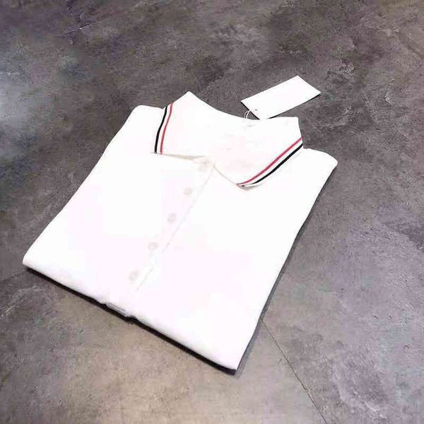 2022 factory wholesale new summer women's knitting striped polo loose age reducing striped lapel short sleeve casual top, White
2022 factory wholesale new summer women's knitting striped polo loose age reducing striped lapel short sleeve casual top, White