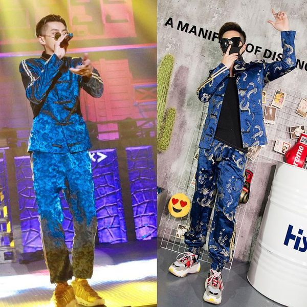 men's tracksuits male singer dj china has hip-hop wu yifan spring festival gala gown costumes chinese wind dragon embroidery suit1, Gray
men's tracksuits male singer dj china has hip-hop wu yifan spring festival gala gown costumes chinese wind dragon embroidery suit1, Gray