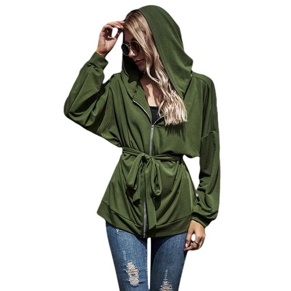 women coat solid color cardigan autumn winter bat sleeve zipper lace-up decoration sport hooded coat long wear-resistant, Black;brown
women coat solid color cardigan autumn winter bat sleeve zipper lace-up decoration sport hooded coat long wear-resistant, Black;brown