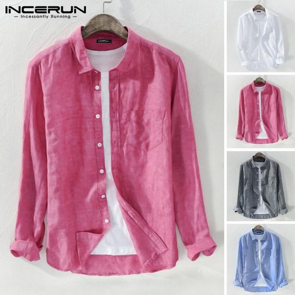 men's casual shirts incerun 2021 cotton men brand shirt button lapel long sleeve mens harajuku solid color streetwear camisas hombre, White;black
men's casual shirts incerun 2021 cotton men brand shirt button lapel long sleeve mens harajuku solid color streetwear camisas hombre, White;black