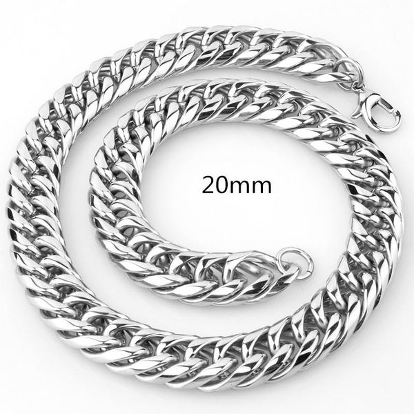 chains 20mm wide jewelry 316l stainless steel curb cuban link chain necklace gift 7-40inch accessory, Silver
chains 20mm wide jewelry 316l stainless steel curb cuban link chain necklace gift 7-40inch accessory, Silver