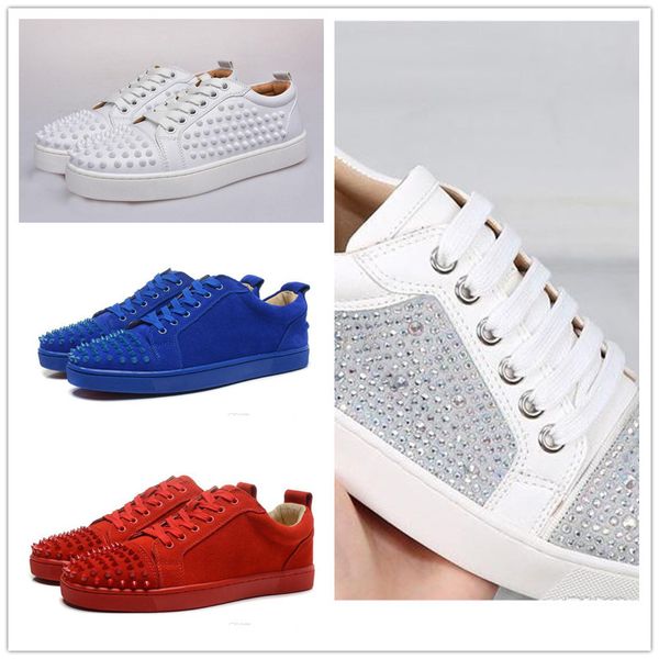 red bottom low cut spikes flats shoes for men women leather suedue red bottoms sneakers shoes 35-46 with box, Black
red bottom low cut spikes flats shoes for men women leather suedue red bottoms sneakers shoes 35-46 with box, Black