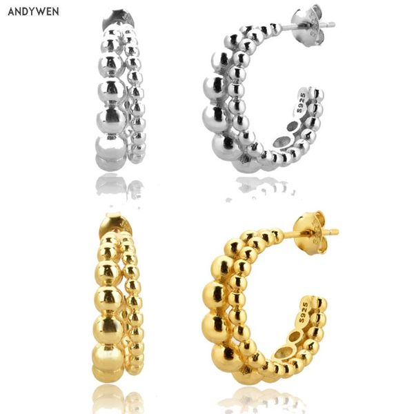 hoop & huggie andywen 100% 925 sterling silver gold 19mm beads two circle hoops round loop large piercing thick pendiente jewelry, Golden;silver
hoop & huggie andywen 100% 925 sterling silver gold 19mm beads two circle hoops round loop large piercing thick pendiente jewelry, Golden;silver