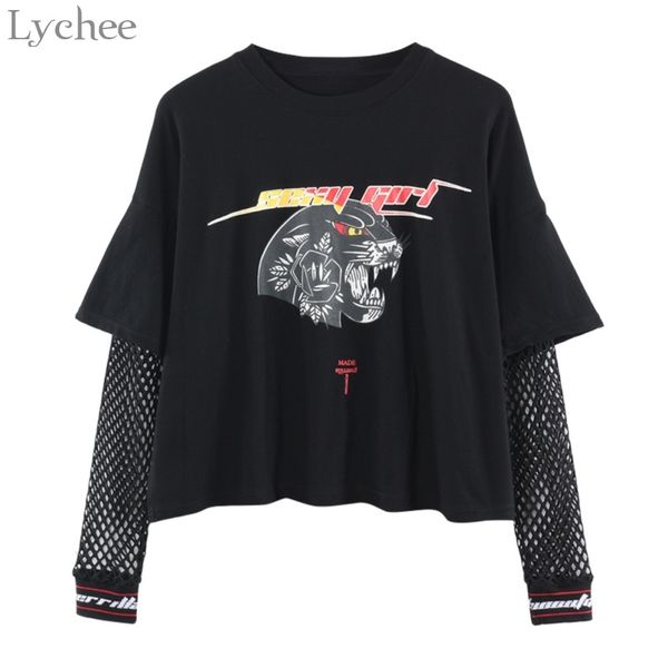 lychee harajuku punk women t shirt mesh hollow out patchwork letter leopard print casual long sleeve t-shirt tee y200109, White
lychee harajuku punk women t shirt mesh hollow out patchwork letter leopard print casual long sleeve t-shirt tee y200109, White
