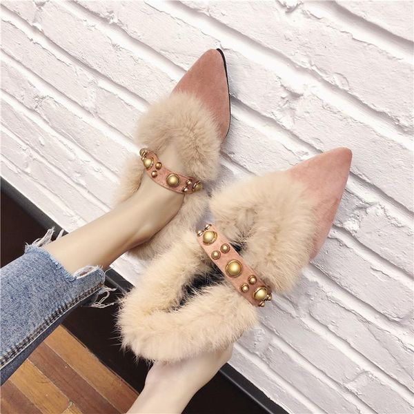 womens fur lined belt rivets pointed toe shoes winter casual warm block med heel plush liner shoes h03, Black
womens fur lined belt rivets pointed toe shoes winter casual warm block med heel plush liner shoes h03, Black